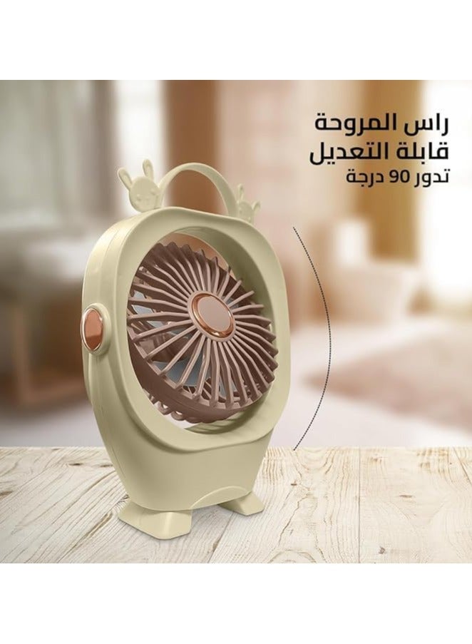 Portable Mini High Speed ​​Desktop USB Handheld Fan with Non-slip Base and 2 Speed ​​Settings - Image 4