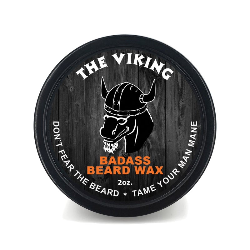 Badass Beard Care Beard Wax For Men - The Viking Scent, 2 oz - Softens Beard Hair, Leaves Your Beard Looking and Feeling More Dense