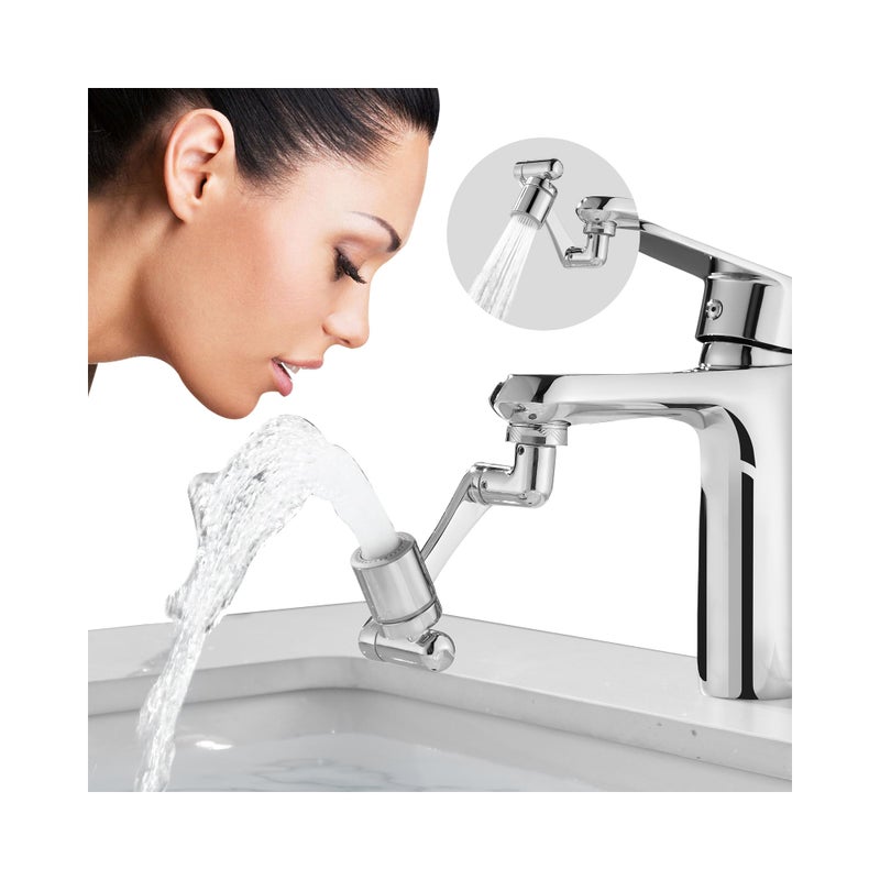 CECEFIN Patented CECEFIN 1080Â°Swivel Faucet-Extender Sink-Aerator - 2-Mode Splash Water Tap Extension, Kitchen Bathroom 360 Rotate Spray Attachment, Multifunctional Universal Robotic Arm -Wash Hand/Hair/Face - Image 1
