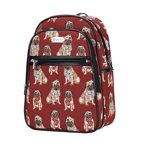 Signare Tapestry Backpack for Women Computer Rucksack Knapsack bookbags for women In Pug Dog Design (BKPK-PUG) - Image 2