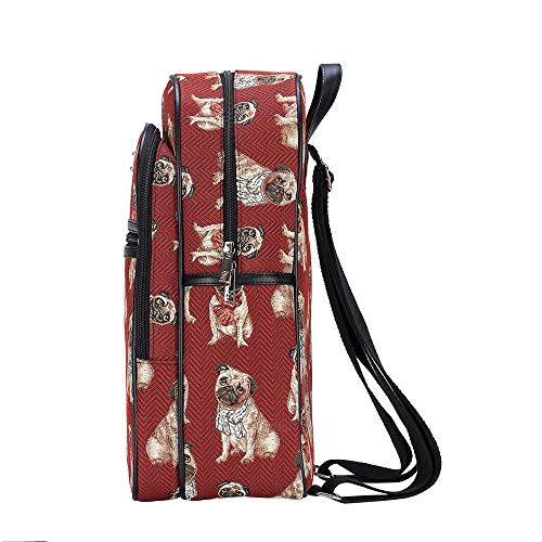 Signare Tapestry Backpack for Women Computer Rucksack Knapsack bookbags for women In Pug Dog Design (BKPK-PUG) - Image 3