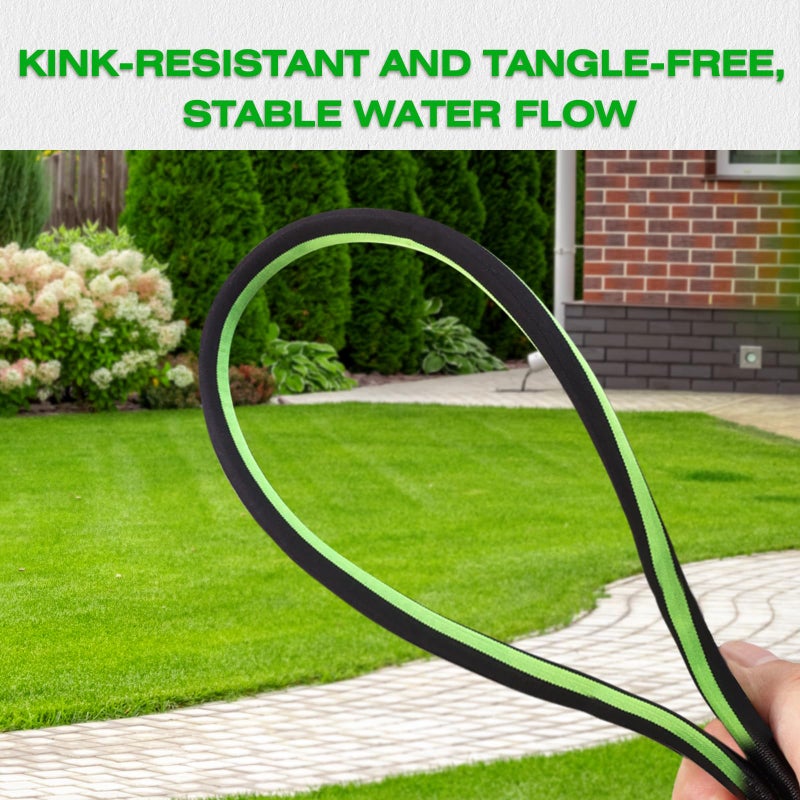 HODUP 25 ft Garden Hose - Lightweight, Super Flexible, Non-Expanding, Kink-Free, Ideal for Yard Outdoor Use (Black-Green, 25 FT) - Image 5