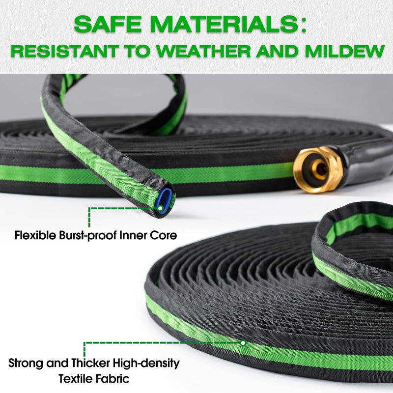 HODUP 25 ft Garden Hose - Lightweight, Super Flexible, Non-Expanding, Kink-Free, Ideal for Yard Outdoor Use (Black-Green, 25 FT) - Image 4
