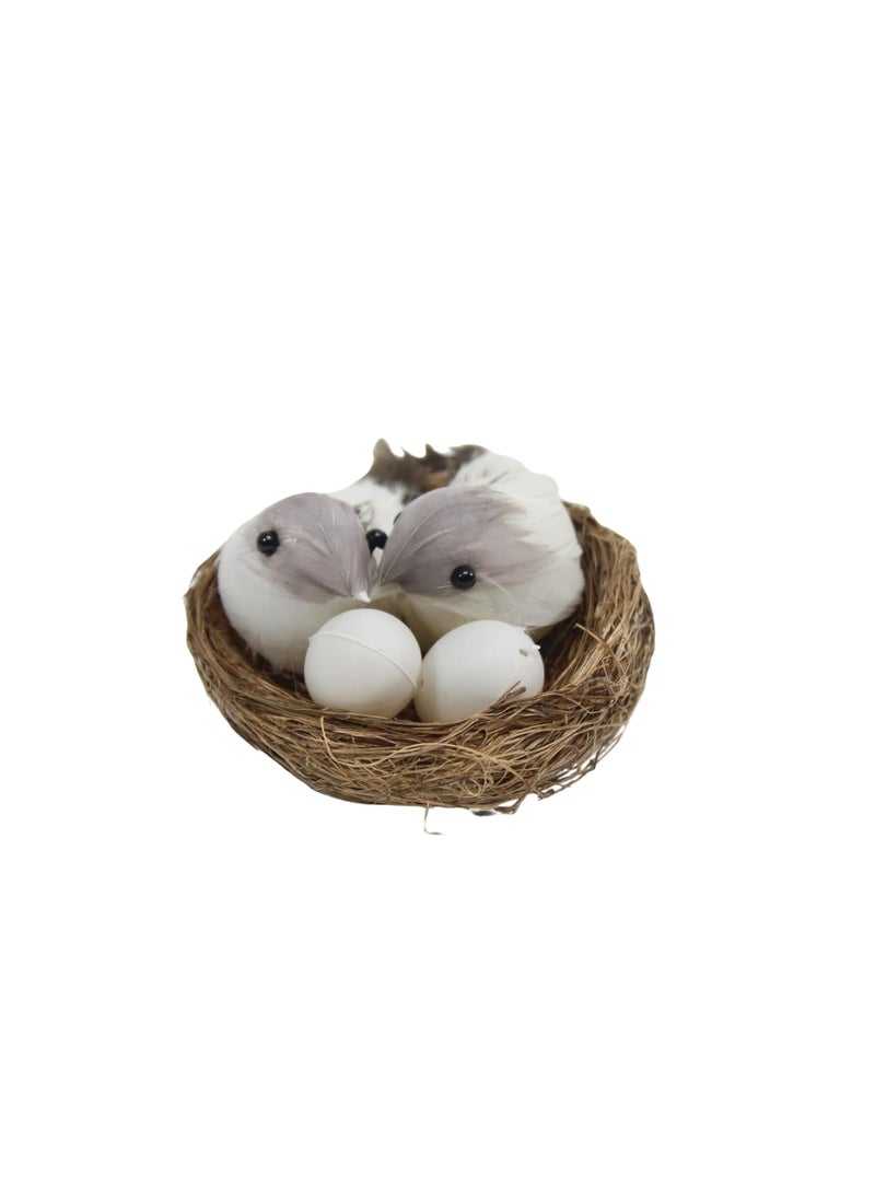 Wonderland Wonderland Artificial Feather Bird nest with Egg Artificial Birds Plastic Bird nest Mini Bird Decoration Figure Decorative  - Image 5