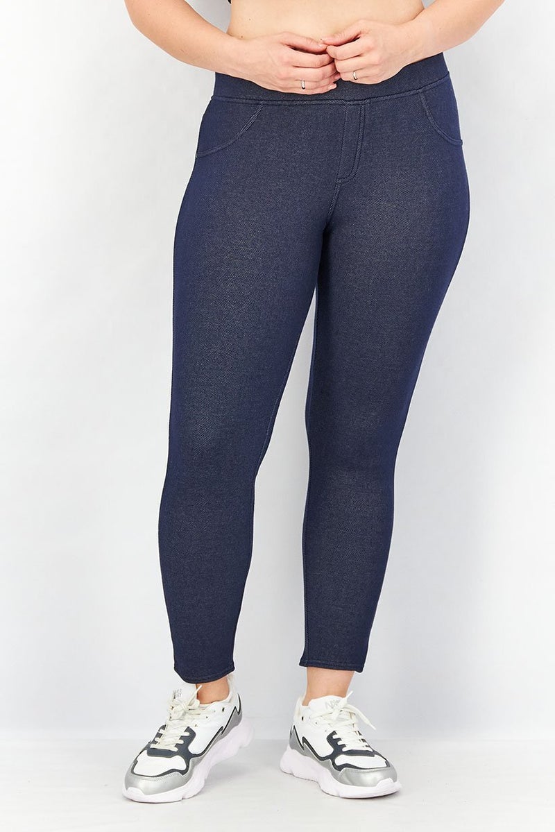 Tchibo Women Solid Pull On Leggings, Navy - Image 1