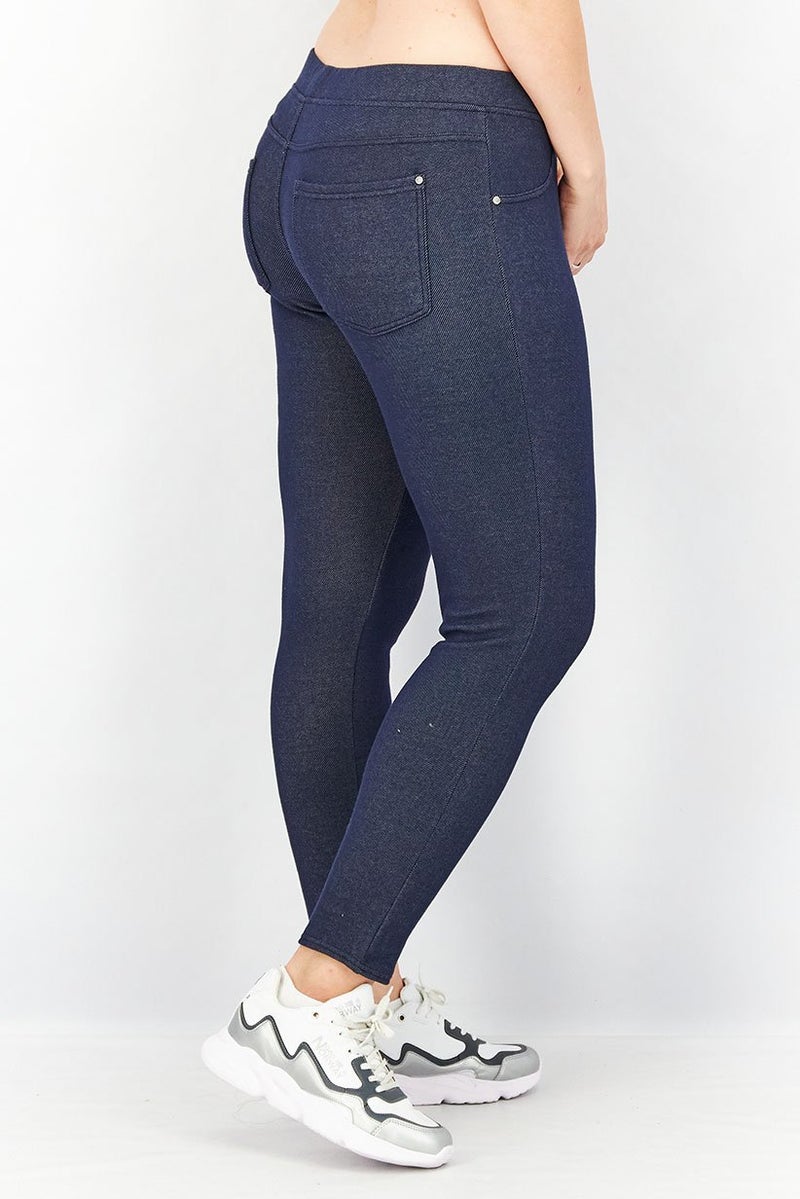Tchibo Women Solid Pull On Leggings, Navy - Image 2