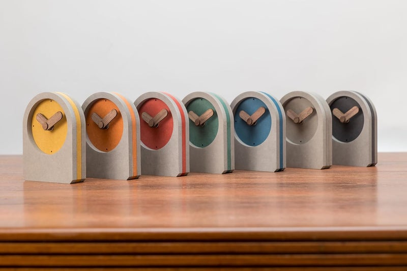 COMMA Haze Desk Shelf Clock Size 13cm X 10cm 511inch X 393 Wooden Finish Table Clock Battery Operated Composite Material Orange - Image 4