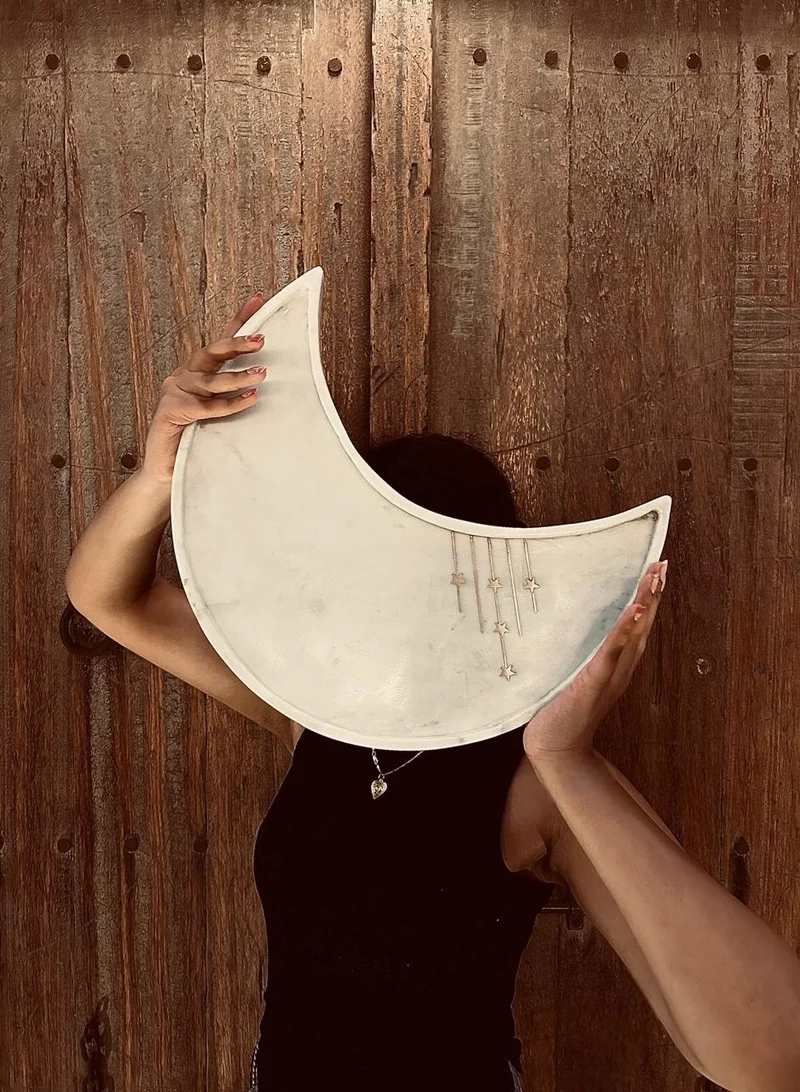 Tohfa Luxe TohfaLuxe The Crescent Marble Platter