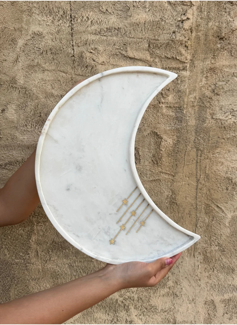 Tohfa Luxe TohfaLuxe The Crescent Marble Platter