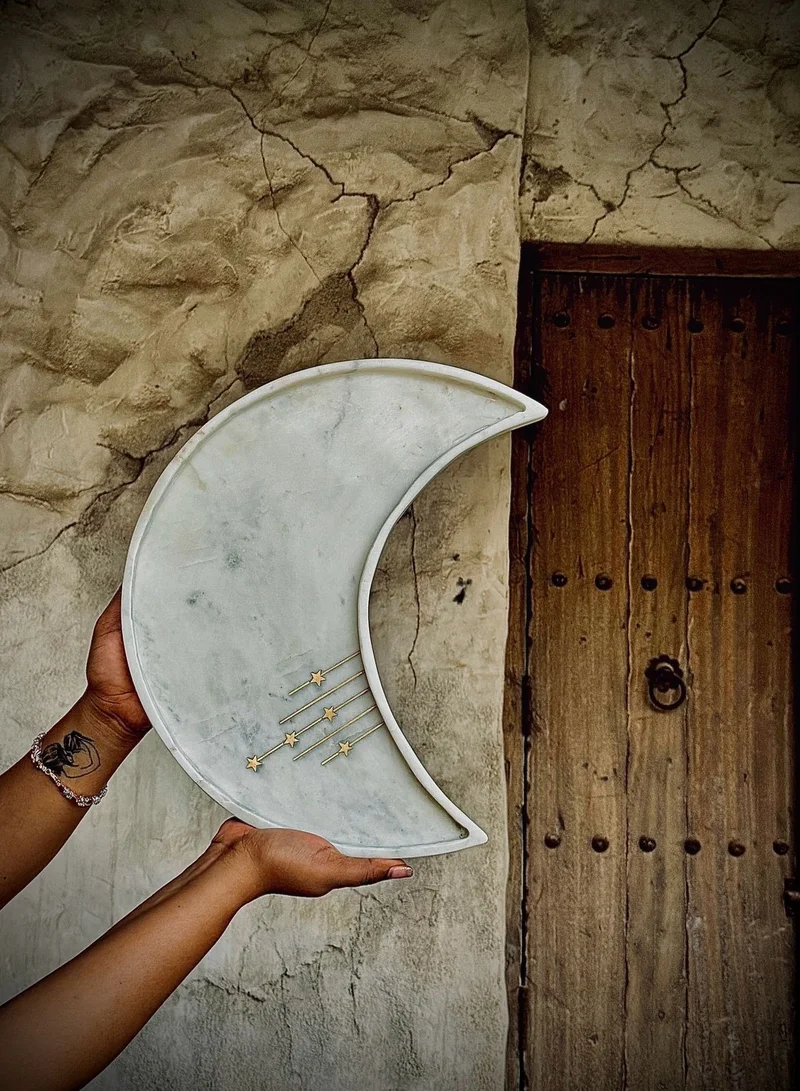 Tohfa Luxe TohfaLuxe The Crescent Marble Platter