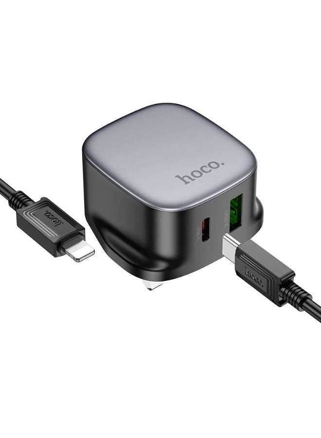 Hoco CS32B Wall charger Rich PD20W + QC3.0 UK cable set Type c - c - Image 4
