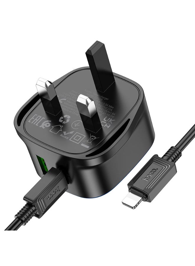 Hoco CS32B Wall charger Rich PD20W + QC3.0 UK cable set Type c - c - Image 2