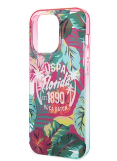 U.S.Polo iPhone 14 Pro Max PC/TPU Case Florida Design - Pink/Green  - Image 1