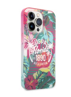 U.S.Polo iPhone 14 Pro Max PC/TPU Case Florida Design - Pink/Green  - Image 2