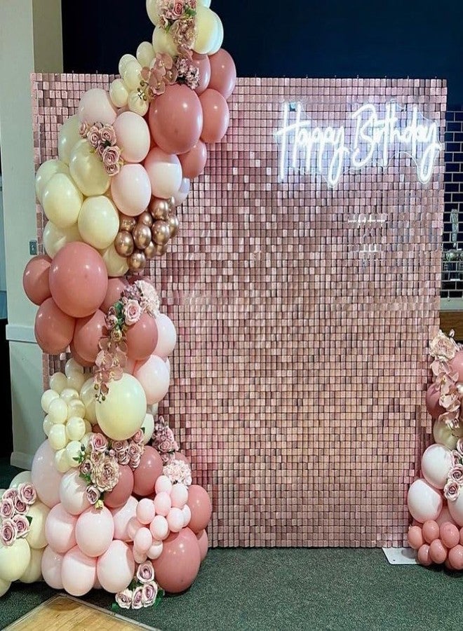 Kate Shimmer Wall Backdrop Matte Pink Square Sequin Wall Panel Backdrop Decor for Wedding, Anniversary, Birthday, Party, 24 Panels - Image 4