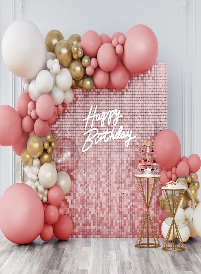Kate Shimmer Wall Backdrop Matte Pink Square Sequin Wall Panel Backdrop Decor for Wedding, Anniversary, Birthday, Party, 24 Panels - Image 1