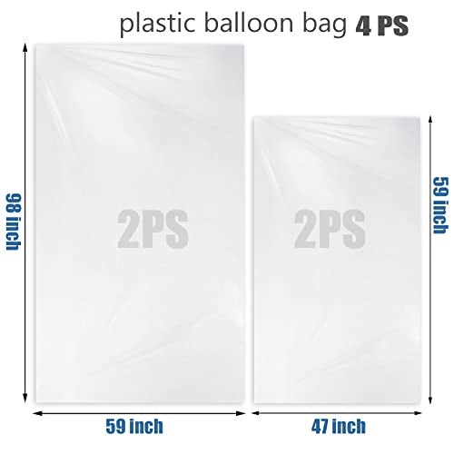 Kreapa Kerapa Large balloon bags (4 Pcs),balloon transport bags transparent giant storage bags 59x98 inches(2pcs) 47x59 inches(2pcs) - Image 2