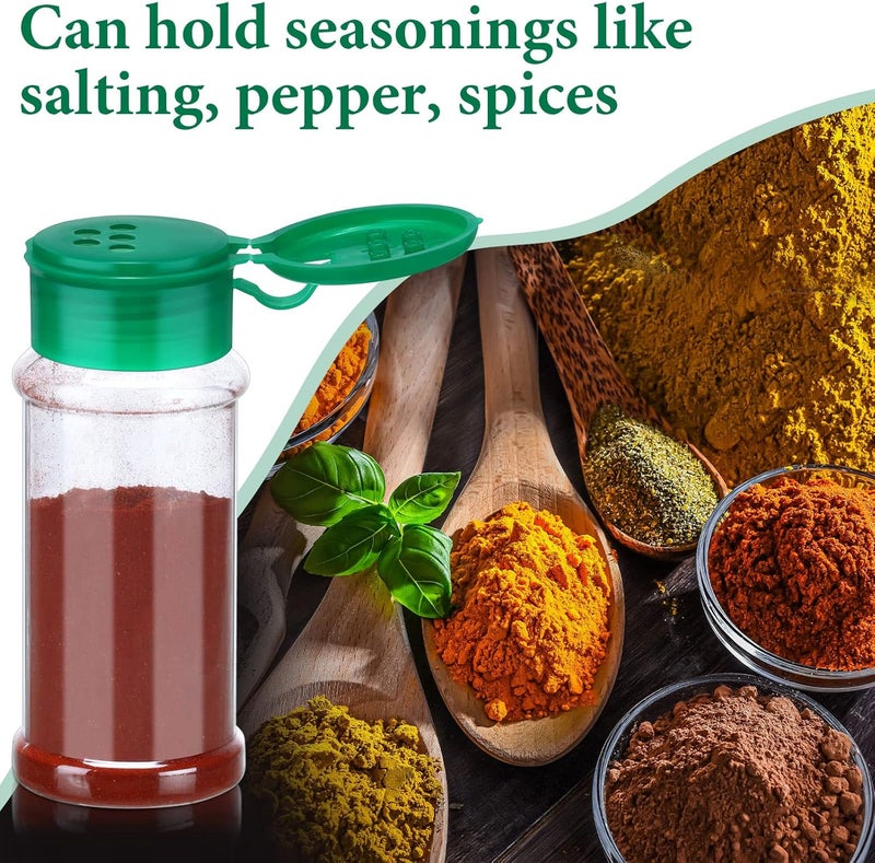 Rtteri 50 Pcs Plastic Spice Jars Bottles Spice Containers with Lid Seasoning Shaker 33fl Oz100ml for Storing Herbs Powders Kitchen Camp - Image 4