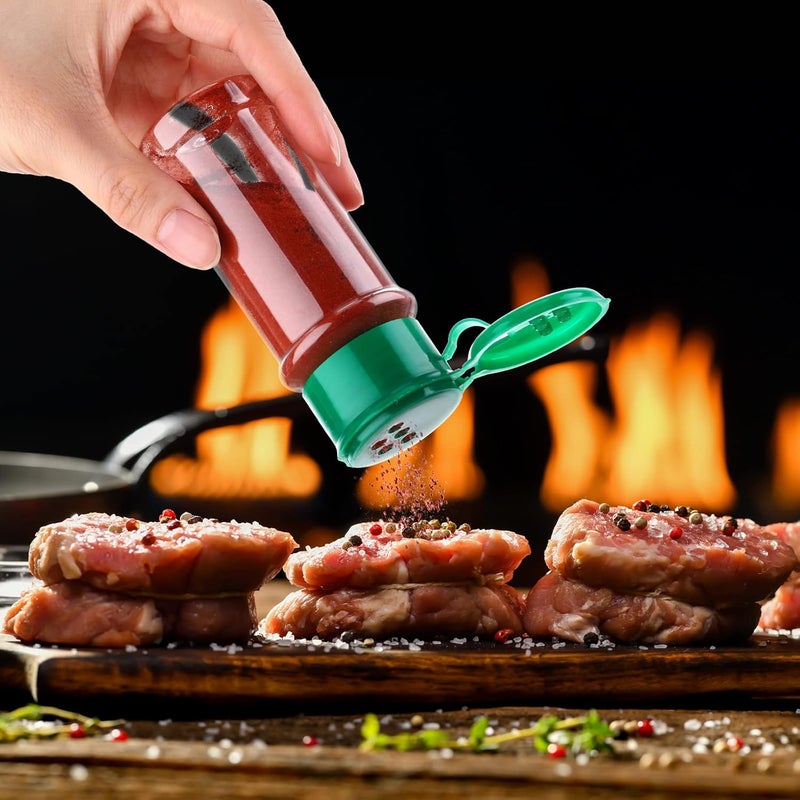 Rtteri 50 Pcs Plastic Spice Jars Bottles Spice Containers with Lid Seasoning Shaker 33fl Oz100ml for Storing Herbs Powders Kitchen Camp - Image 5