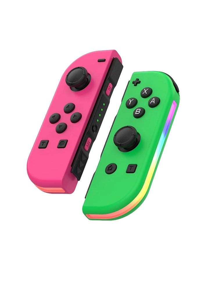 Generic RGB Wireless Controller, 6 Axis Gyro Bluetooth Joystick Controller, Lightweight And Portable Gamepad With Wake Up Function, Dual Vibration Gaming Controller For Nintendo Switch, (Pink And Green)  - Image 1