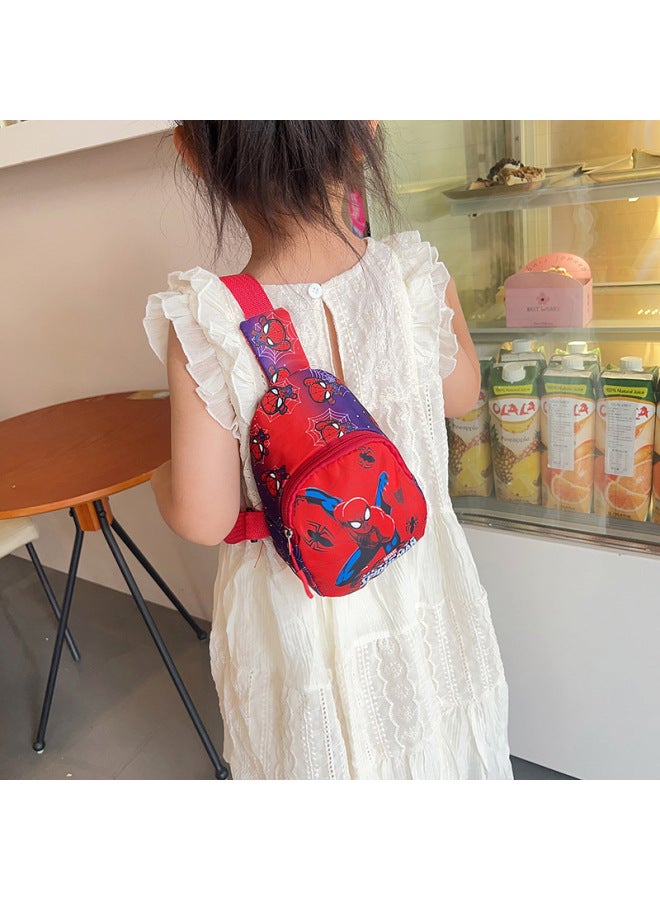 Children's Casual Crossbody Bag Girls' Backpack Spiderman Trendy Cool Boys' Cartoon Print Chest Bag Baby Bag-Color:Paragraph VII  - Image 2
