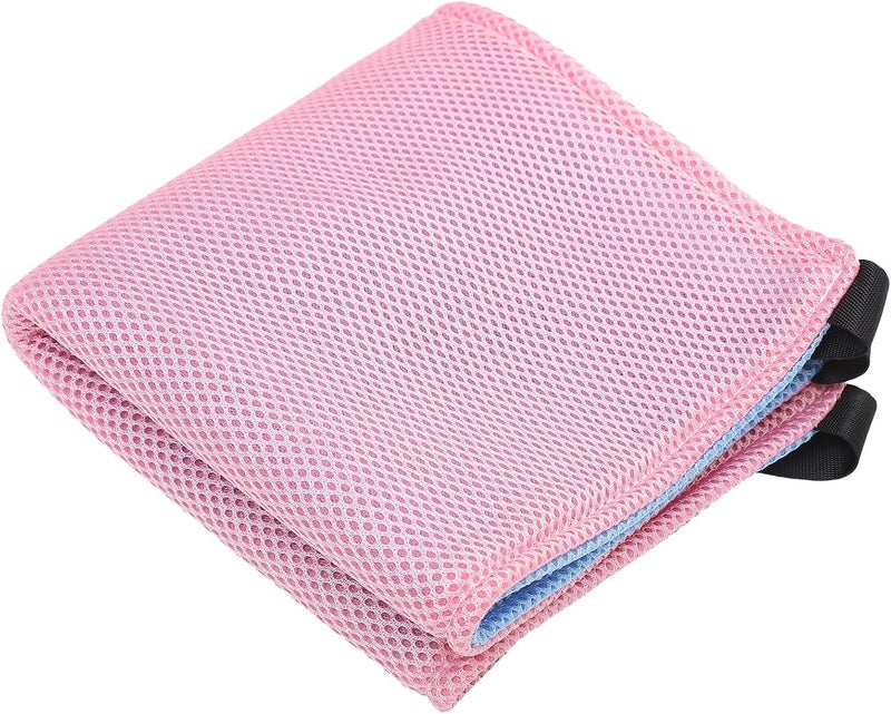 Pet Cage Hanging Cat Hammock Double-Sided Breathable Mesh Small Pet Sleeping Bed for Indoor Cats and Kittens, Reversible Pink and Blue Medium Size - Image 1