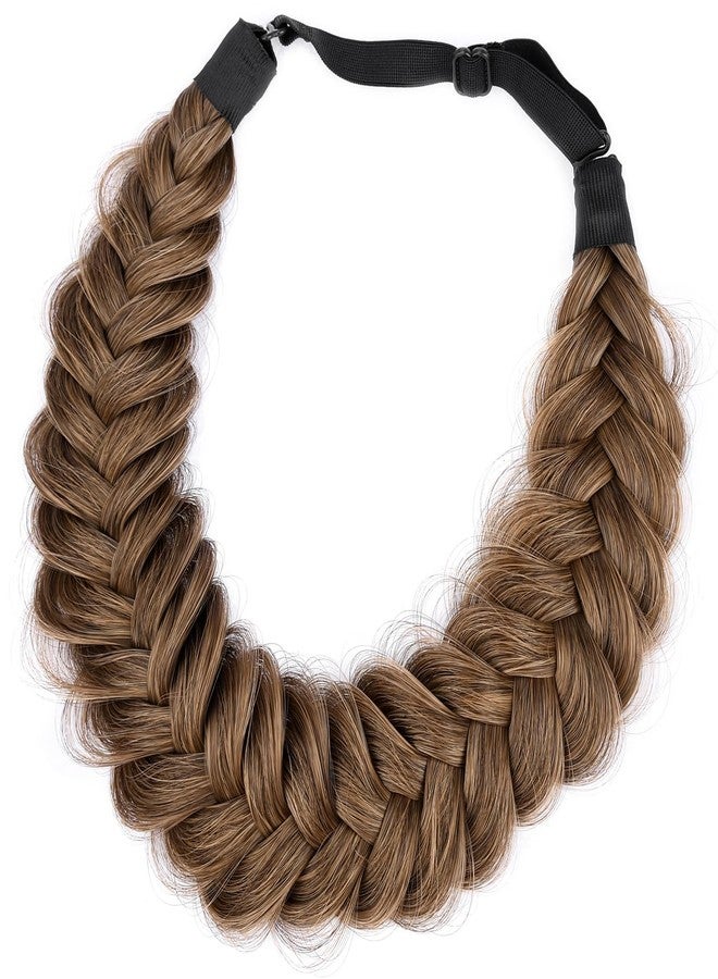 DIGUAN Messy Wide 2 Strands Synthetic Hair Braided Headband Hairpiece Women Girl Beauty accessory, 62g/2.1 oz (Claybank) - Image 4