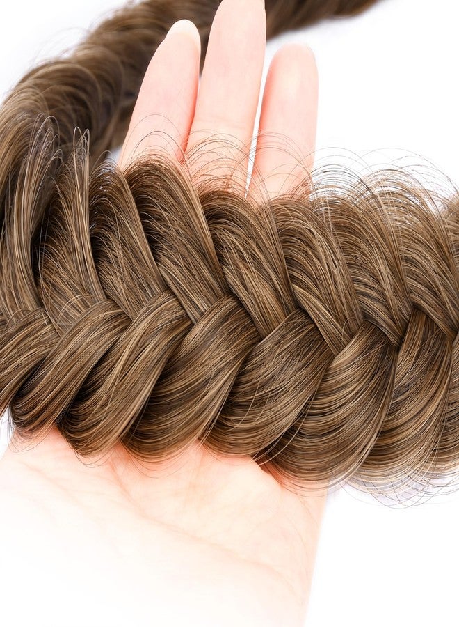 DIGUAN Messy Wide 2 Strands Synthetic Hair Braided Headband Hairpiece Women Girl Beauty accessory, 62g/2.1 oz (Claybank) - Image 2
