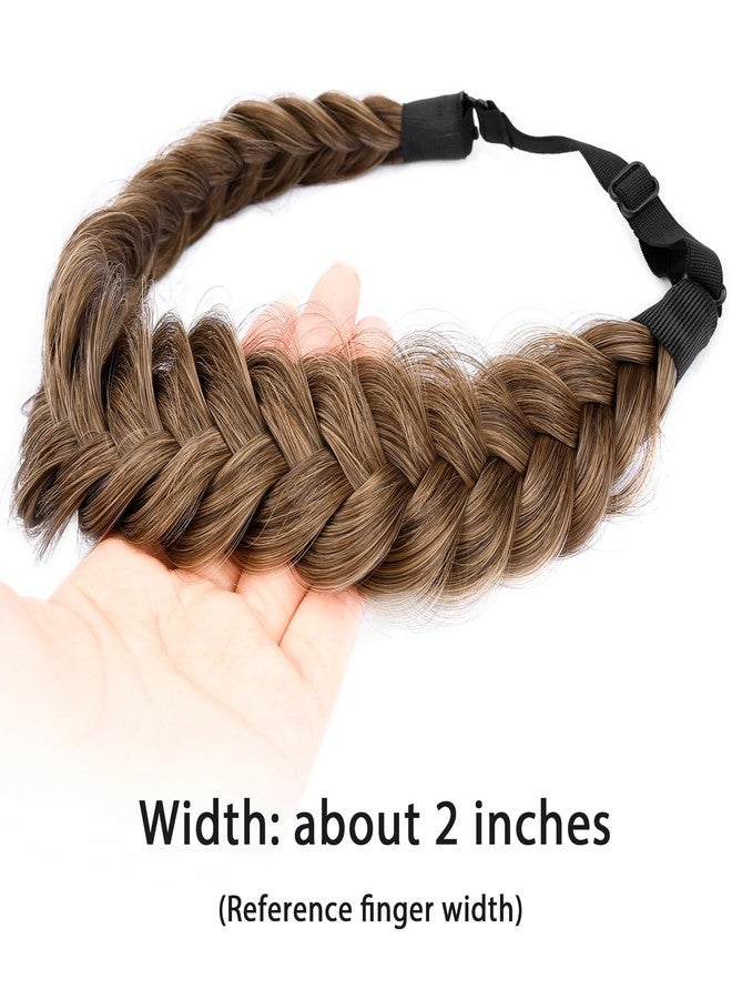 DIGUAN Messy Wide 2 Strands Synthetic Hair Braided Headband Hairpiece Women Girl Beauty accessory, 62g/2.1 oz (Claybank) - Image 3