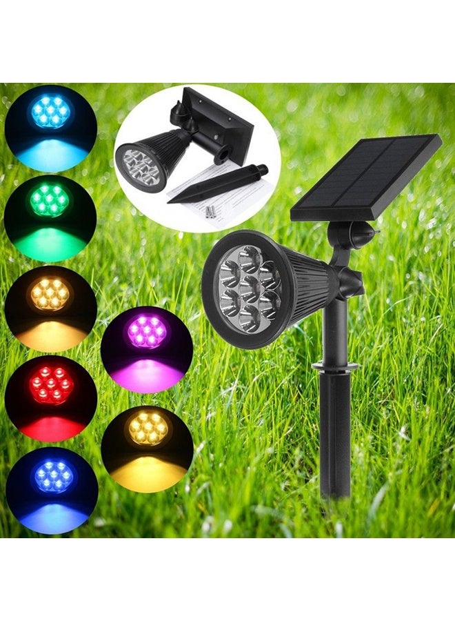 4-Piece 7 LED Solar RGB Spot Light Set Black/Grey 8 x 8cm - Image 2
