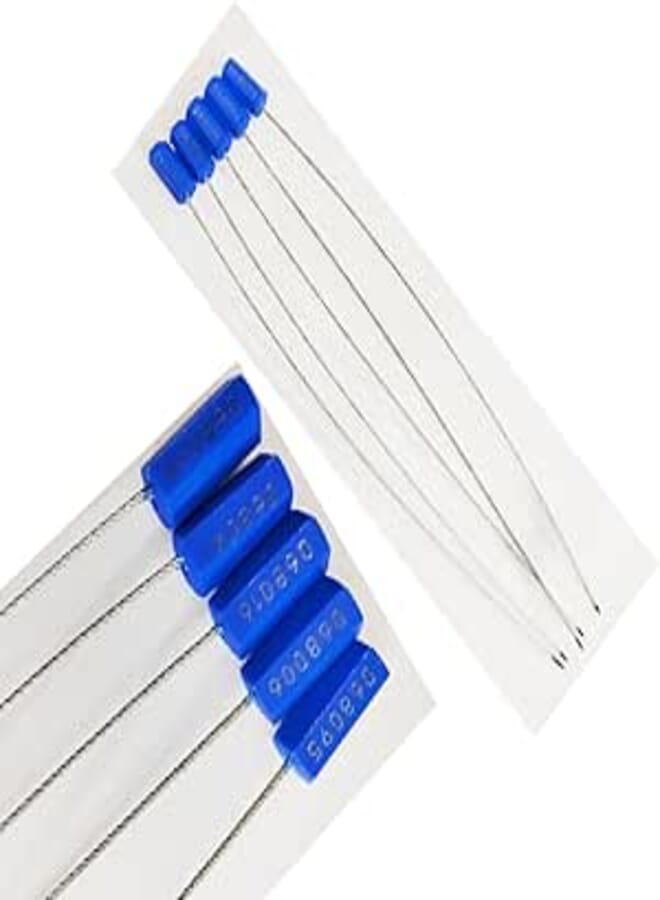 KaberMisr 2020 Self Locking Cable Ties Zip Ties Metal Wire Ties Sealed and Numbered (Sillwire Blue Hexagon Metal, Length 30cm, Code:8852)