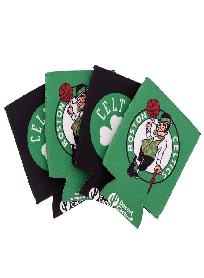 Desert Cactus Boston Celtics Can Insulator Beverage Cooler 4 Pack NBA Foam Beverage Holder (4 Pack Can) (Boston Celtics) - Image 1