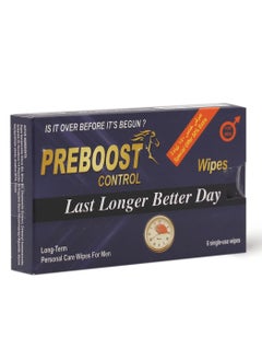 Preboost Control Men's Wipes - 6 Wipes  - Image 4