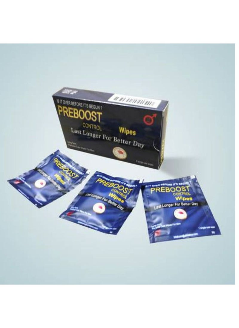 Preboost - Control Men's Wipes - 6 Wipes - Image 1