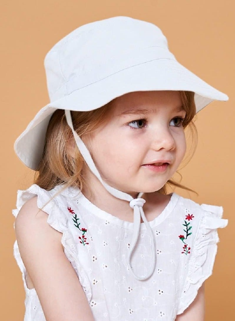 أوريتي قبعة شمس للأطفال قابلة للتعديل على شكل دلو للحماية من أشعة الشمس للصيف والشاطئ مع رباط وحافة واسعة للأولاد والبنات الصغار - Image 2