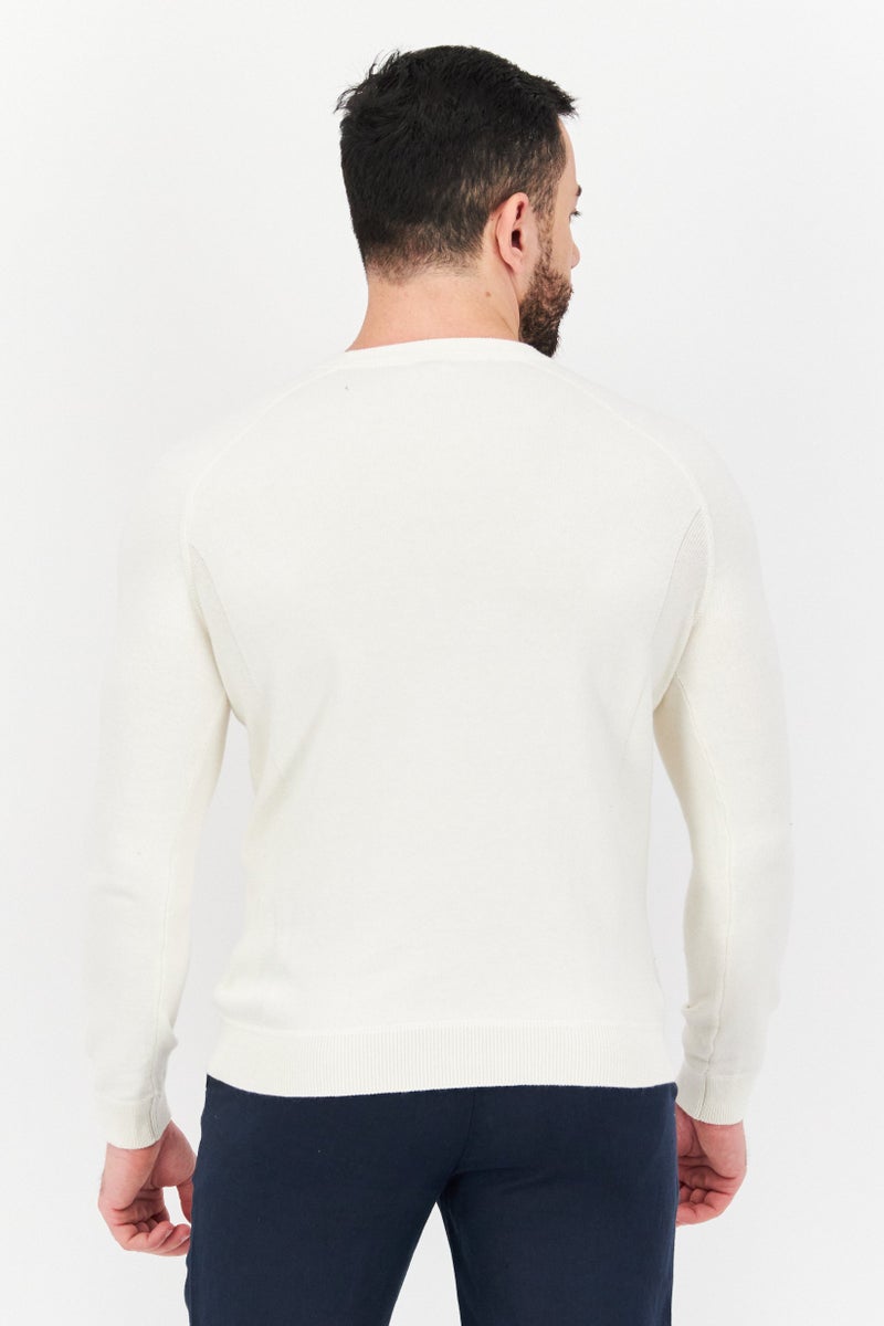 Celio Men Crew Neck Long Sleeve Plain Sweatshirt, Beige - Image 4