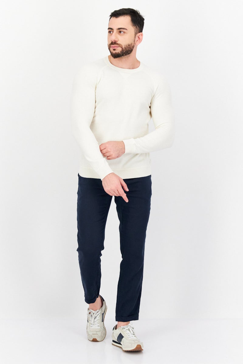 Celio Men Crew Neck Long Sleeve Plain Sweatshirt, Beige - Image 2