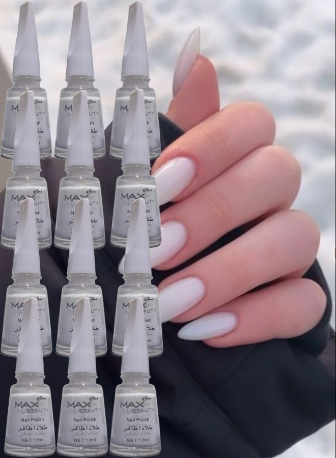 ماكس بيوتي 12 قطع طلاء الأظافر  أبيض