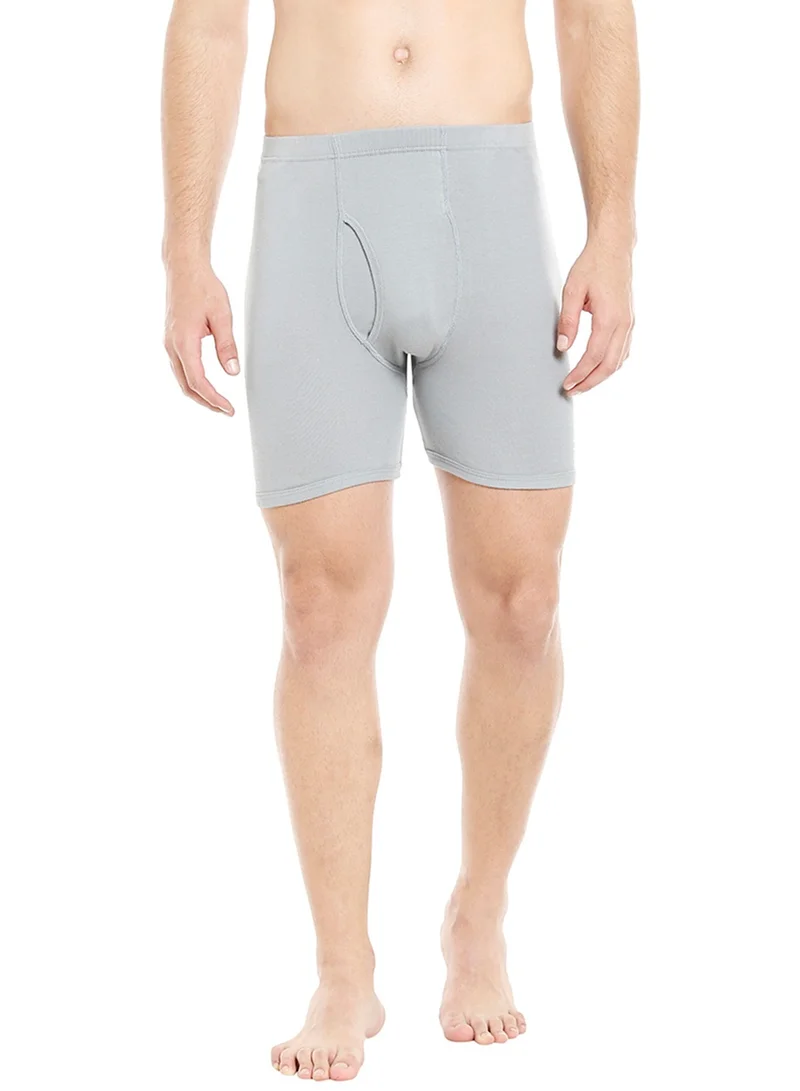 BYC MEN'S COTTON BOXER BRIEF SHORTS (PACK OF 3) - GREY
