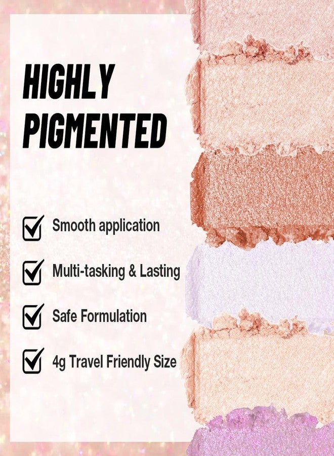 AMY'S DIARY 2 pcs 4 Color Glitter Eyeshadow Palettes - Shimmer Metallic Shades for Sparkling Eye Makeup, Long-Lasting & Highly Pigmented, Vegan & Cruelty-Free (01+02) - Image 3