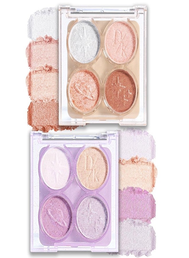 AMY'S DIARY 2 pcs 4 Color Glitter Eyeshadow Palettes - Shimmer Metallic Shades for Sparkling Eye Makeup, Long-Lasting & Highly Pigmented, Vegan & Cruelty-Free (01+02) - Image 1