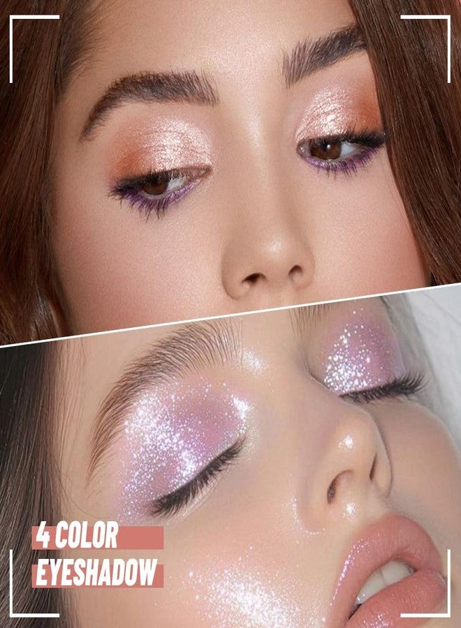 AMY'S DIARY 2 pcs 4 Color Glitter Eyeshadow Palettes - Shimmer Metallic Shades for Sparkling Eye Makeup, Long-Lasting & Highly Pigmented, Vegan & Cruelty-Free (01+02) - Image 2