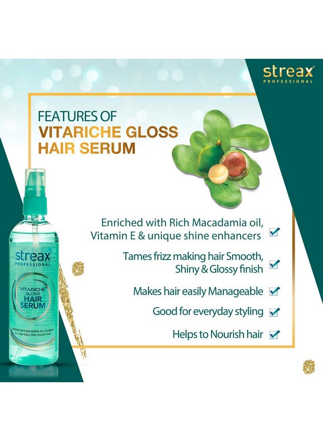 Streax Professional Vitariche Gloss Hair Serum 200 Ml X Pack Of 3 - Image 2