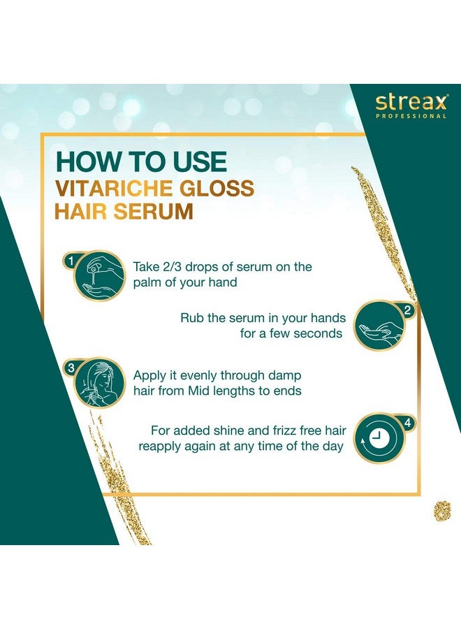 Streax Professional Vitariche Gloss Hair Serum 200 Ml X Pack Of 3 - Image 3