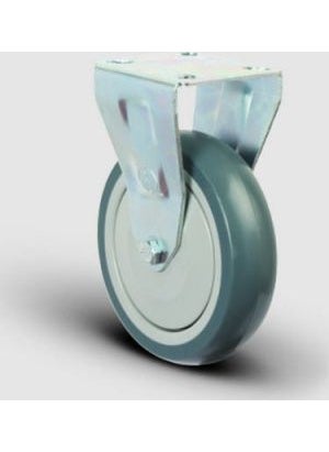 Emes Fixed Plate Connection, Ball Bearing, Thermoplastic Rubber Light Industrial Wheel Diameter: 80 - Er02 Mbt 80 