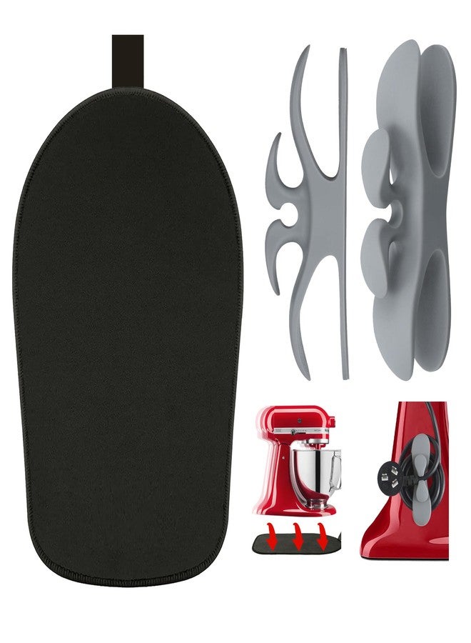KIDOT Sliding Mat for Kitchenaid Mixer with 2 Grey Kitchen Accessories, Mixer Mover Slider Mat Pad for Kitchenaid 4.5-5 Qt Tilt-Head Stand Mixer, Kitchen Appliance Slider Mat, Kitchen Aid Mixer Accessories - Image 1