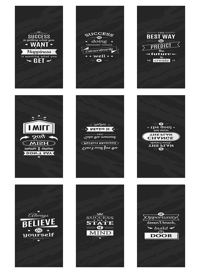 iberry's Printed Paper Bookmarks| Bookmarks for Readers| Gift for Book Lovers| Motivational Quote Bookmarks| Black Book Marks- Set of 9 - Image 2