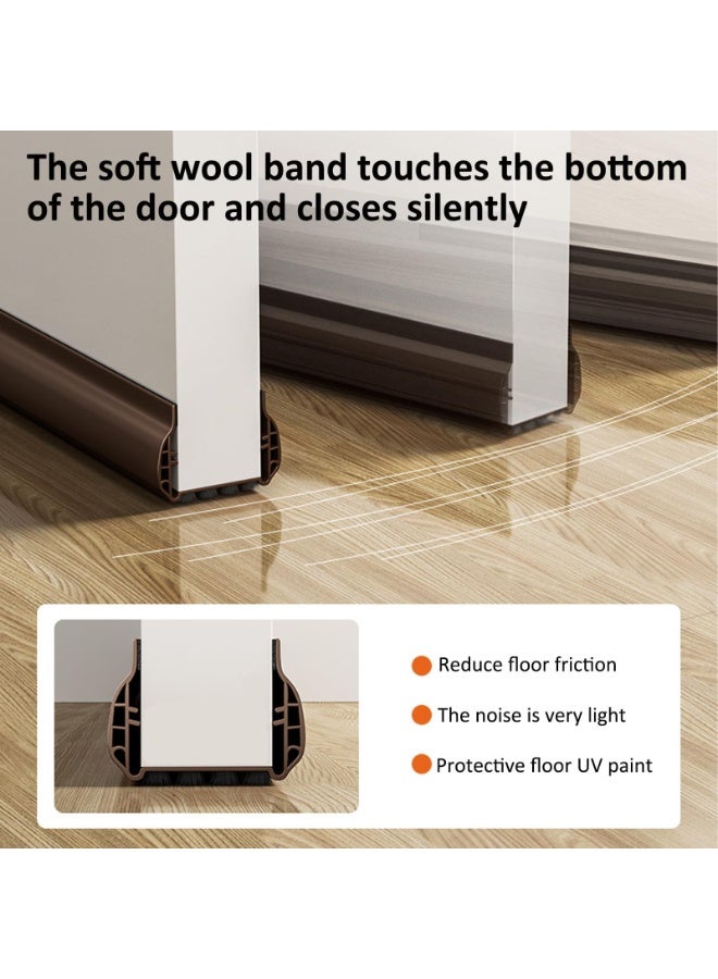 YelaJoy Under Door Draft Stopper with Brush: Cuttable Under Door Seal Blocker - Insulator Doors Sweep - Weather Stripping Noise Stopper - Strong Adhesive 93cm Length (Black, 93cm Length) - Image 3