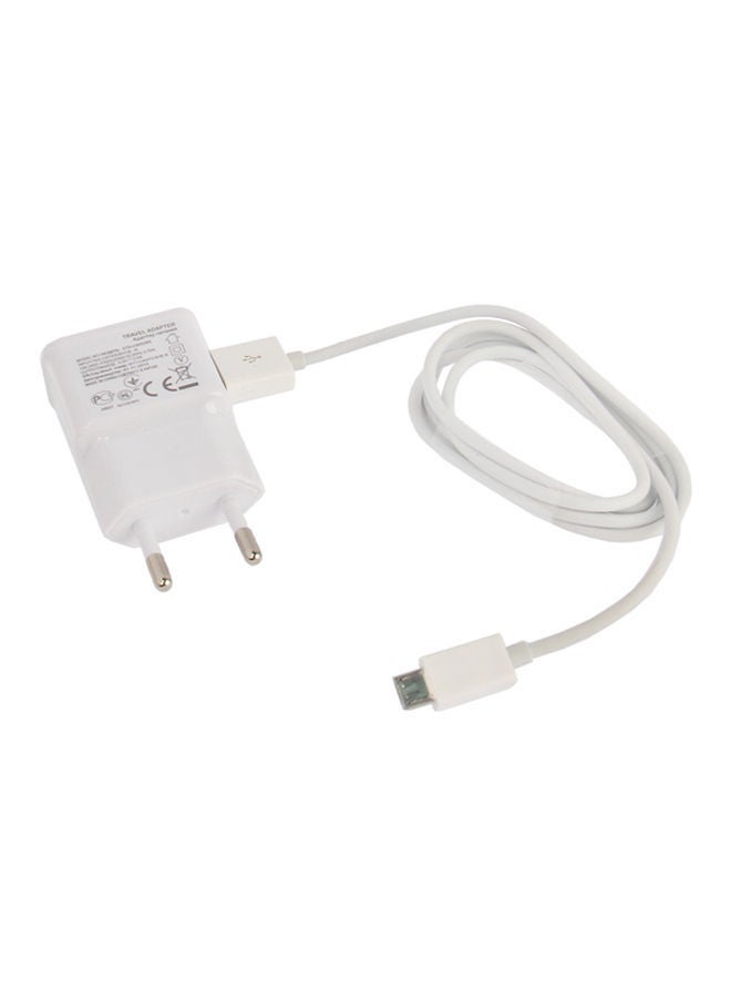 NIBEMINENT Travel Charger With Micro 5 Pin USB Sync Cable (EU Plug) White - Image 2