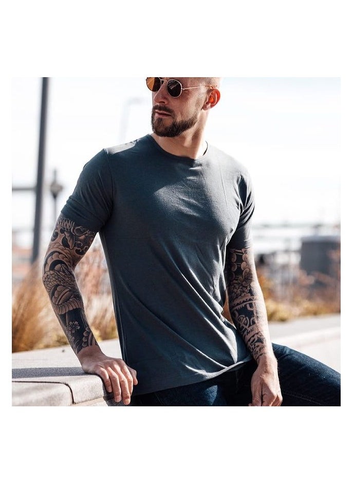 nooboo - Nooboo Luxe Bamboo Men T-Shirt Dark Grey - L - Image 1